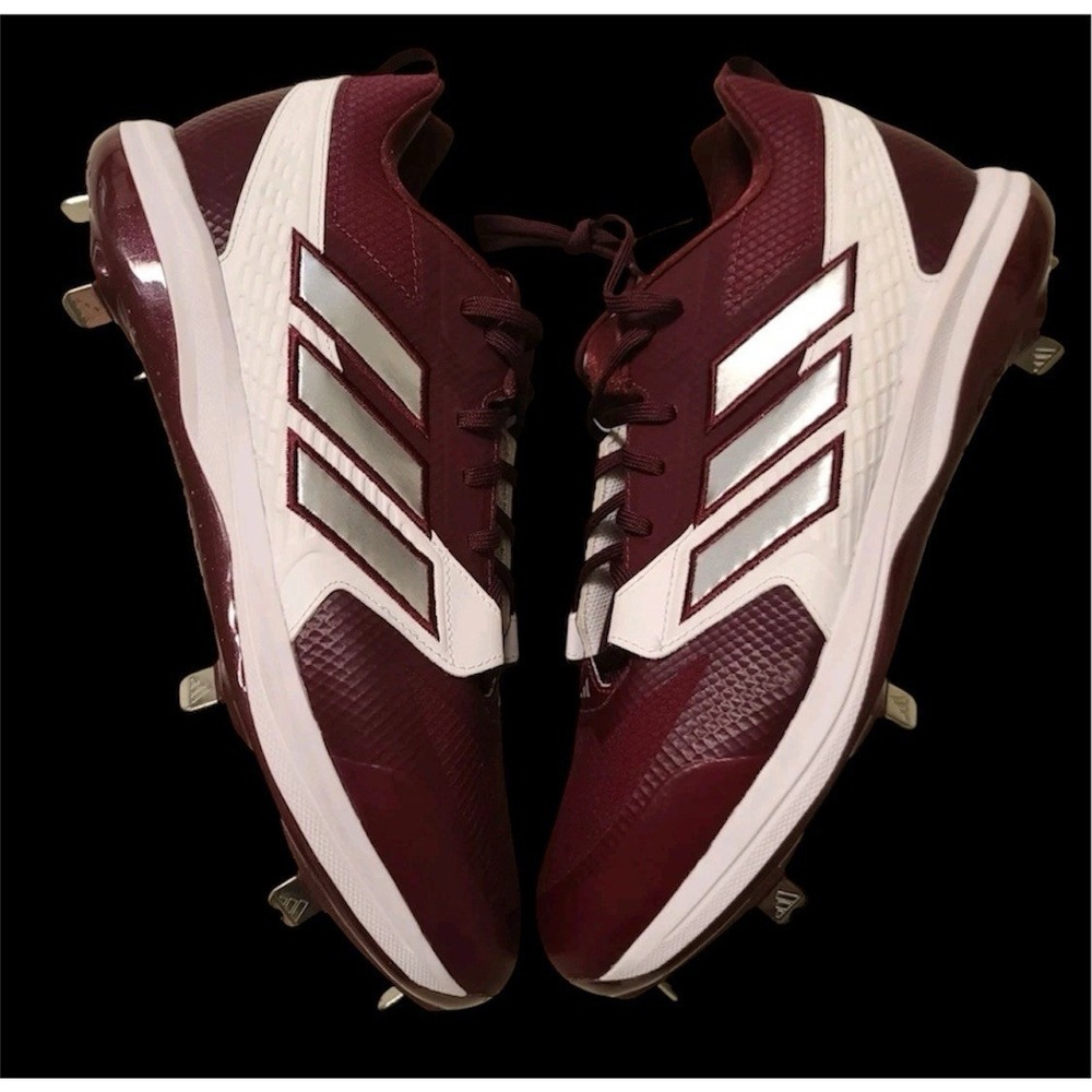 Adidas Men's Icon 8 Baseball Cleats Maroon & White IG7093‎ Size 14 NWT